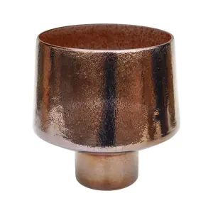 Opulent Curved Metallic Bronze Planter H22Cm W20Cm