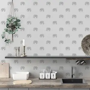 Sophie Allport Grey Wildlife Pearl effect Embossed Wallpaper