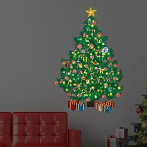 Wall Sticker Learn the Alphabet Magic Christmas Tree Glow in Dark Decoration