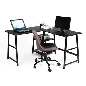 Charge L-Shape Desk Black / 75cm H x 120cm W x 120cm D