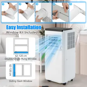 Costway 7000 BTU Portable Air Conditioner Mobile AC Unit 24H Timer w/ Fan & Dehumidifier Mode