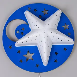 Litecraft Blue LED Star Glow Kids Wall Light