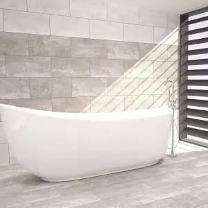 Johnson Tiles Urban concrete White Matt Stone effect Ceramic Wall & floor Tile Sample