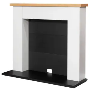 Adam Chester Electric Stove Fireplace in Pure White & Black, 39 Inch