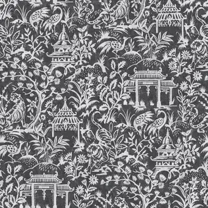 Galerie Secret Garden Black/Cream Botanical Toile Wallpaper Roll