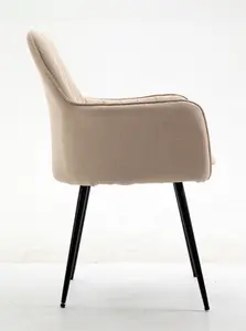 Hallowood Furniture Pair of Light Brown Fabric Chair with Metal Legs