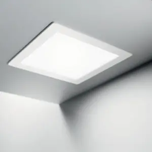 Luminosa Groove LED 1 Light Small Square Warm Recessed Spotlight Panel White