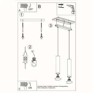 Lagos Steel Black 2 Light Classic Pendant Ceiling Light