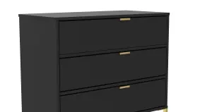 Madrid 3 Drawer Chest in Black Ash (Ready Assembled)