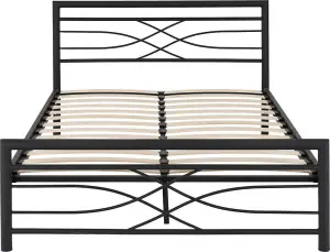 Kelly 5ft Metal Bed Frame in Black Finish