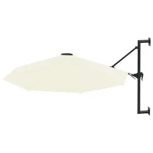 Berkfield Wall-Mounted Parasol with Metal Pole 300 cm Sand