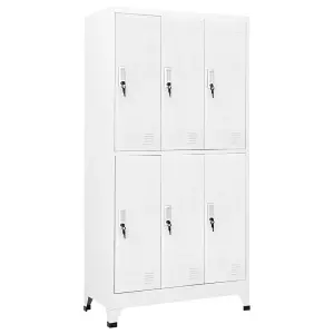 Berkfield Locker Cabinet with 6 Compartments Steel 90x45x180 cm Grey