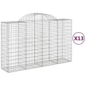 Berkfield Arched Gabion Baskets 13 pcs 200x50x120/140 cm Galvanised Iron