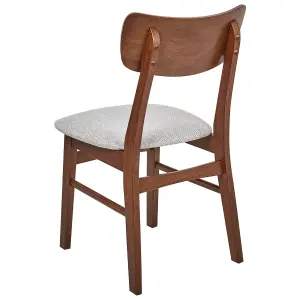 Set of 2 Dining Chairs ANOKA Rubberwood Light Grey