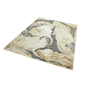 Gold Modern Easy to Clean Abstract Rug For Dining Room Bedroom And Living Room-160cm X 230cm