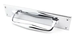 From The Anvil Polished Chrome 300mm Art Deco Pull Handle on Backplate