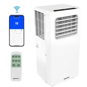 Daewoo 4-in-1 Four Seasons Smart Large Dehumidifier & Fan Heater AND Summer 9000 BTU Air Conditioner with Remote Control White