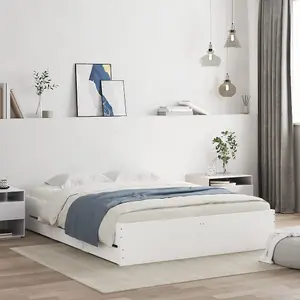 Berkfield Bed Frame with Drawers without Mattress White 150x200 cm King Size