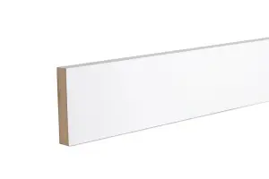 GoodHome Primed White MDF Square Skirting board (L)2400mm (W)94mm (T)18mm