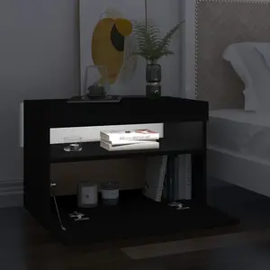 Berkfield TV Cabinets with LED Lights 2 pcs Black 60x35x40 cm