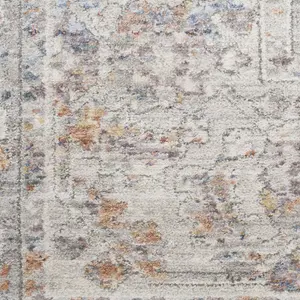 Blue Multicolour Floral Bordered Traditional Rug For Dining Room Bedroom & Living Room-160cm X 229cm