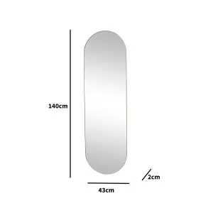 Melody Maison Gold Oval Wall Mirror 140cm x 40cm