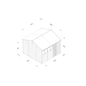 4LIFE Reverse Apex Shed 10x10 - Double Door - 4 Windows