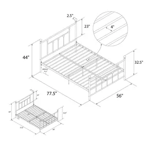 Manila Metal Bed Bronze Look, Double