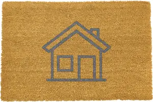 Grey Simple House Symbol Doormat