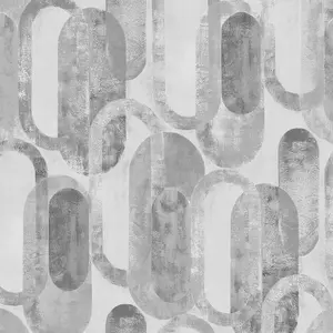 Sublime Oval Shapes Grey Geometric Wallpaper