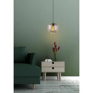 Lucide Medine Modern Pendant Light 25cm - 1xE27 - Smoke Grey