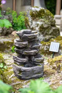 Easy Fountain  Rock Falls Solar Powered Garden Feature - L 23 cm x W 31 cm x H 45 cm