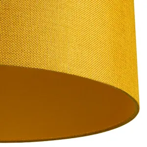 Contemporary and Sleek Ochre Linen 16 Lamp Shade with Cotton Inner Lining