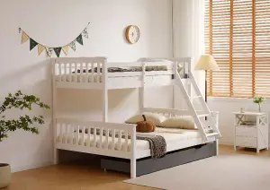 Hannah Triple Sleeper Single over Double Bunk Bed - White