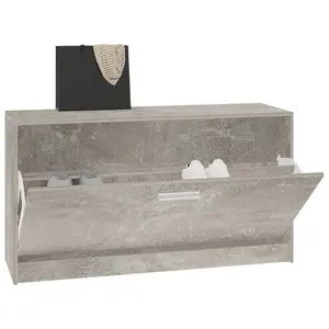 Berkfield Shoe Bench Concrete Grey 80x24x45 cm Engineered Wood