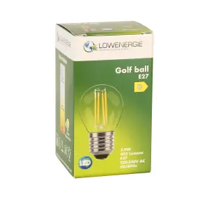 80w Equivalent LED Filament Light Bulb G45 Golf Ball E27 Screw 5.9w LED - Warm White