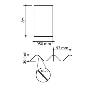 Solstice PVC Corrugated Clear Roofing Sheet 3m x 950mm x 0.8mm