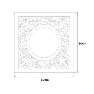 La Hacienda Aston & Wold Antique White Square Framed Garden mirror 600mm x 600mm