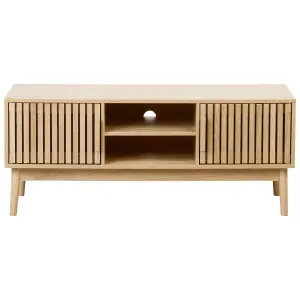 Beliani Scandinavian TV Stand Light Wood LYNWOOD