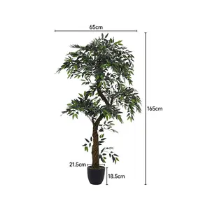 Artificial Plant Fake Eucalyptus Tree Home Decorative in Black Plastic Pot