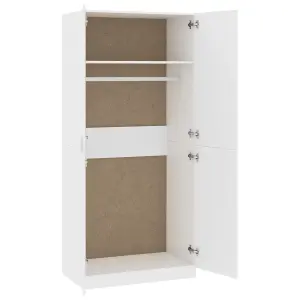 Wardrobe White 90x52x200 cm Engineered Wood