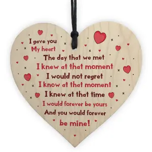 Handmade Gift For Husband Wife Boyfriend Girlfriend Wooden Heart Valentines Gift