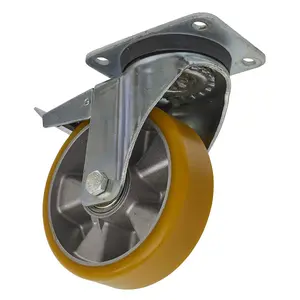 Sealey Castor Wheel 160mm Plate Swivel With Total Lock 600kg Load SCW5160SPL