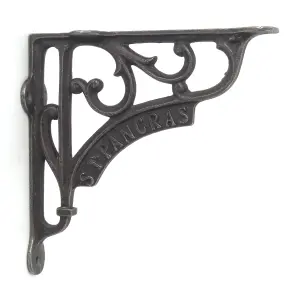 Oakcrafts - Pair of Antique Cast Iron London St Pancras Shelf Brackets - 150mm x 150mm