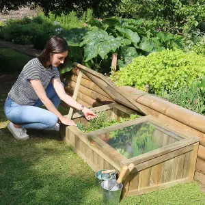 Zest Small Space Wooden Cold Frame Greenhouse Growhouse Planter