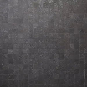 Metal ID Anthracite Smooth Matt Concrete effect Porcelain 5x5 Mosaic tile, (L)305mm (W)305mm