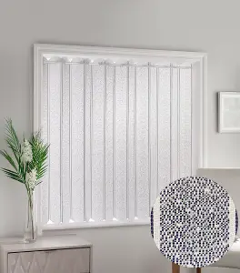 White Plain Textured Voile Louvre Vertical Pleated Window Blind Panel - 72" x 72"