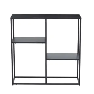 Interiors By Premier Practical Design Black Metal Multi Shelf Unit, Stylish Corner Shelf Unit, Multi Level Narrow Shelving Unit