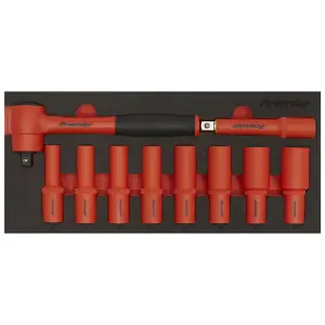 Premier Insulated Socket Set With Tool Tray 10 Pieces 1/2" Drive VDE Approved