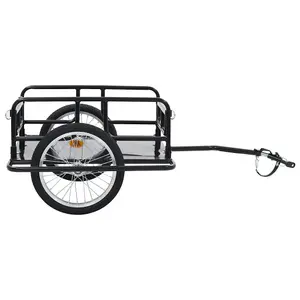 vidaXL Bike Trailer 130x73x48.5 cm Steel Black